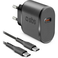 sbs Ladekabel mit Adapter schwarz, Kabellänge: 1,0 m, 15 Watt von sbs