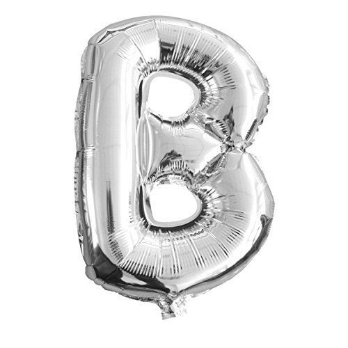 Folienballon Buchstaben (A - Z) in silber, Höhe ca. 32 cm (B) von schenken-24