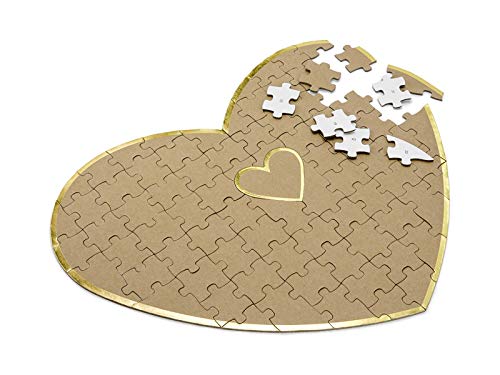 schenken-24 Gästebuch zur Hochzeit - Auswahl `Holzherzen zum Beschriften` (Papier-Herzpuzzle) von schenken-24
