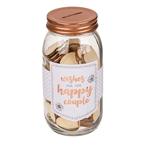 schenken-24 Gästebuch zur Hochzeit - Auswahl `Holzherzen zum Beschriften`, Gästebuch Hochzeit:Wunschglas von schenken-24
