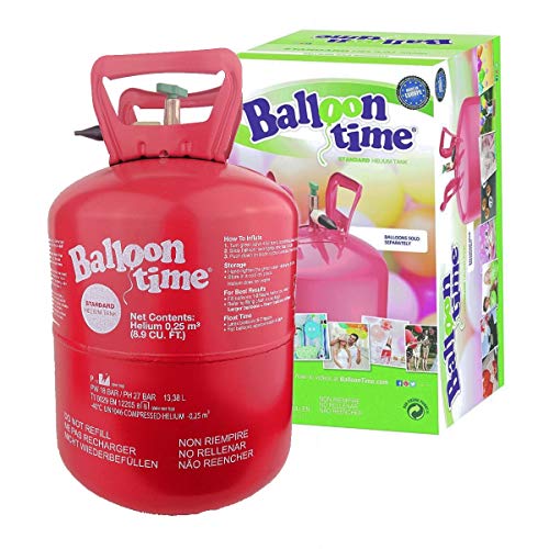 schenken-24 Helium Ballongas 250 Liter Behälter zum direkten befüllen/VIELSEITIG - Sicheres Befüllen von Latexballons, Folienballons, Herzluftballons, LED Ballons von schenken-24