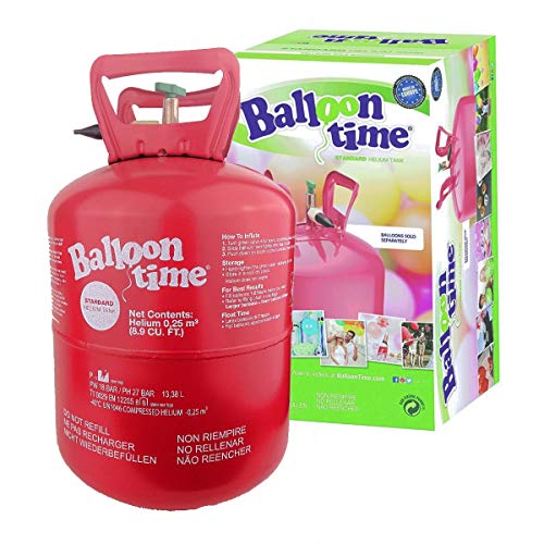schenken-24 Helium Ballongas 250 Liter Behälter zum direkten befüllen/VIELSEITIG - Sicheres Befüllen von Latexballons, Folienballons, Herzluftballons, LED Ballons von schenken-24
