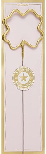 schenken-24 Wunderkerzen Zahlen & Symbole für Geburtstag, Jubiläen und Feierlichkeiten, Auswahl:Kleeblatt von schenken-24