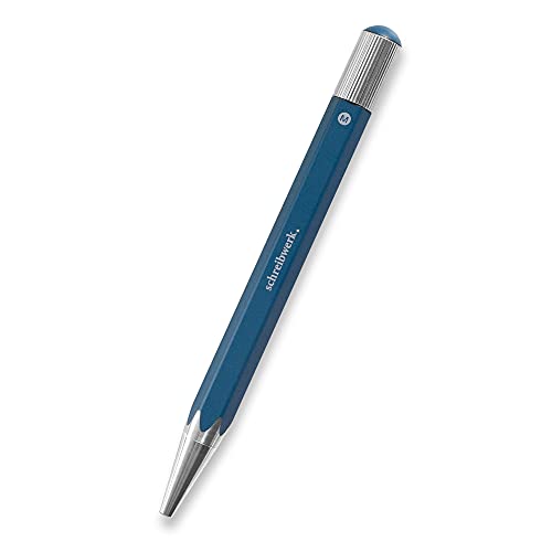 schreibwerk Kugelschreiber Drehmechanik blau - Aluminium-Körper - blaue Qualitäts-Mine von schreibwerk
