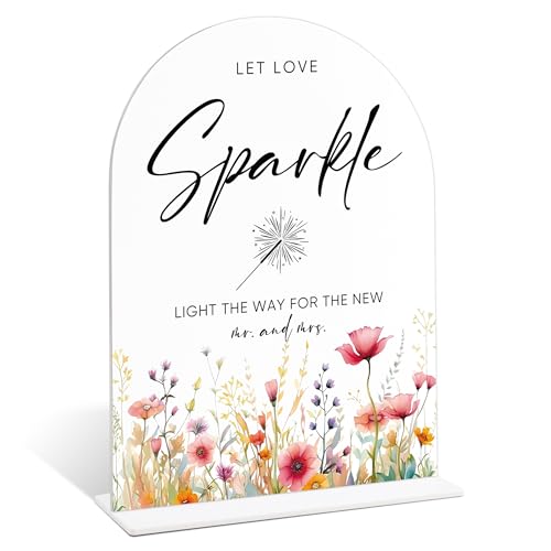 Florale Brautparty-Dekorationen, Wunderkerzen Hochzeit Send Off Acrylschilder, Hochzeitsbeschilderung für Empfang, Boho-Brautparty-Dekorationen für Antrag, Verlobungszeremonie und Empfang, 13 von scodilo