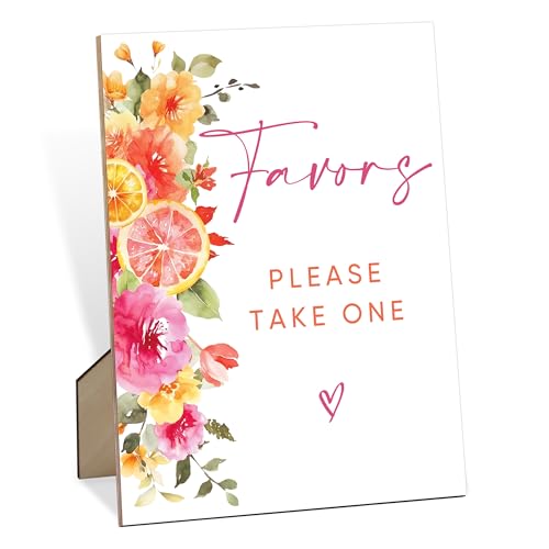 Schild mit Aufschrift "Favors Please Take One", rosa und orange, Party-Dekorationen, 20,3 x 27,9 cm, Hochzeitsschilder aus Holz für den Empfang, kleine süße Babyparty-Zubehör, florale Brautparty Schild mit Aufschrift "Favors Please Take One", rosa und orange, Party-Dekorationen, 20,3 x 27,9 cm, Hochzeitsschilder aus Holz für den Empfang, kleine süße Babyparty-Zubehör, florale Brautparty von scodilo