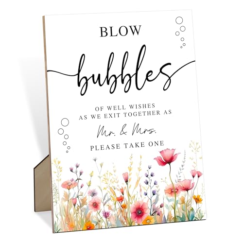 Wedding Bubbles Send Off Holzschild mit Ständer, 20,3 x 27,9 cm, Hochzeitsschild für Zeremonie und Empfang, Tischdekorationen, Blumenparty-Dekorationen für Brautparty, Verlobung, Jahrestag, Partys Wedding Bubbles Send Off Holzschild mit Ständer, 20,3 x 27,9 cm, Hochzeitsschild für Zeremonie und Empfang, Tischdekorationen, Blumenparty-Dekorationen für Brautparty, Verlobung, Jahrestag, Partys von scodilo