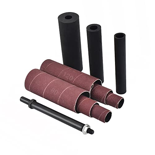 SCOTTCHEN PRO Spindelschleifer-Adapter 4-1/2" x 1/2" mit Gummi-Schleiftrommel Kit OD 3/4", 1", 1-1/2" und Schleifpapierhülsen Körnung # 80,120 - S/16 von scottchen PRO