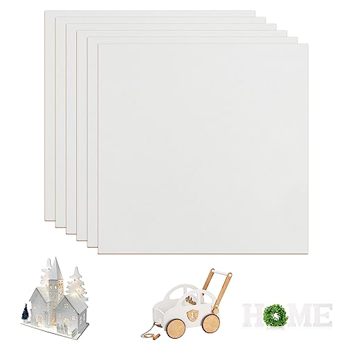 SculpfunDIY 6 Stück Weißes MDF Blätter, 30cm x 30cm Unbearbeitetes Holz 3mm MDF Brett für Lasergravur CNC-Schneiden von sculpfunDIY
