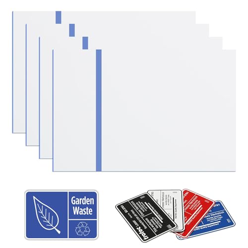 sculpfunDIY 4 Stück lasergraviertes Acryl Kunststoff mit Lasergravur Serie Weißes Schild mit blauer Gravur für Gartenschild, Balkon, Bürotür 20 x 30 cm von sculpfunDIY