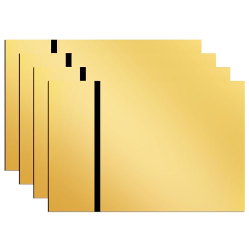 sculpfunDIY 4-teilige Spiegel-Gold-Metall-Schilder für Lasergravierer, 20 * 30cm kundenspezifische personalisierte Zeichen für Home Office-Geschäft, Spiegel-Gold-Platte geschnitzt schwarz von sculpfunDIY