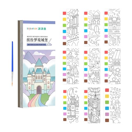 scyca Aquarell-Pads für Erwachsene, Aquarellpapier-Pad | Aquarell-Malset mit Pinseln und Farben, Skizzenbuch für Aquarellmalerei, Zeichenpapier, von scyca