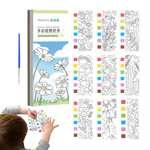 scyca Aquarellpapierblock, Zeichenpapier für Kinder, Aquarell-Malset mit Pinseln und Farben, Skizzenbuch für Aquarellmalerei, Zeichenpapier, Kunstmaterialien, Block von scyca