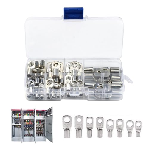 scyca Elektrisches Klemmen-Set, elektrische Crimpverbinder, 60-fach-Steckverbinder-Set, Schraubklemmen-Set, zum Markieren von elektrischen Kabeln, verzinntes Kupfer für Maschine scyca Elektrisches Klemmen-Set, elektrische Crimpverbinder, 60-fach-Steckverbinder-Set, Schraubklemmen-Set, zum Markieren von elektrischen Kabeln, verzinntes Kupfer für Maschine von scyca