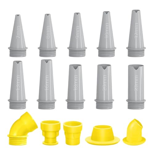 scyca Gummidüsen-Werkzeugset, Gummidichtungsspitzen, 15-teiliges Gummidüsen-Applikator-Applikator-Werkzeug, Fugendüsen für Rahmendichtung von scyca