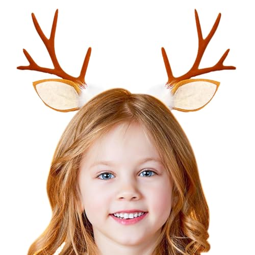 scyca Hirschgeweih-Stirnband, Weihnachtsgeweihhüte – Haarreifen aus Geweih, niedliche Haarnadeln, Zubehör für Weihnachtsfeiern von scyca