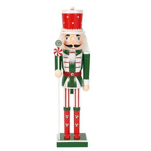 scyca Nussknacker-Dekoration aus Holz, Holzfigur aus Nussknacker | Nussknacker-Puppenfigur, Tischstatue aus Holz | rechte Außenfiguren der Skulptur von scyca
