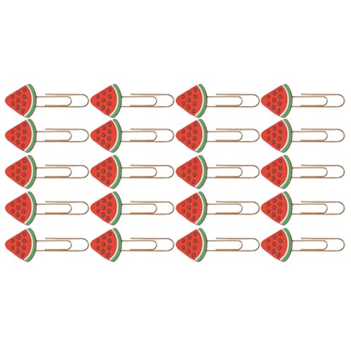 scyca Obstpapierklammern, Papierklammern in Obstform, Ordner-Clips, Seitenhalter, dekorative Büroklammern in Wassermelonenform, 20 Stück von scyca