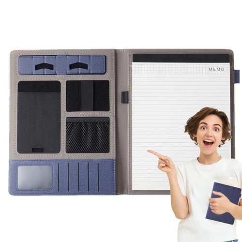 scyca Professionelles Padfolio, Business-Padfolio, Konferenzdokumenten-Organizer, professioneller Dokumentenplaner, inklusive Notizblock und Konferenzkarte von scyca