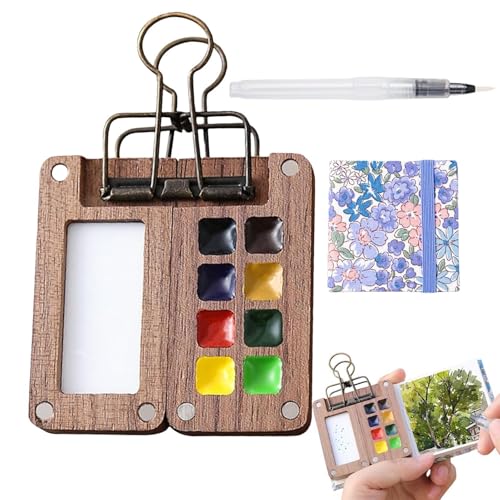 scyca Reise Tragbare Aquarellpalette mit 8 Fächern Taschenformat Skizzenbuch-Palette Aquarell-Palettenset für draußen | für Aquarell, Gouache, Acrylfarbe scyca Reise Tragbare Aquarellpalette mit 8 Fächern Taschenformat Skizzenbuch-Palette Aquarell-Palettenset für draußen | für Aquarell, Gouache, Acrylfarbe von scyca