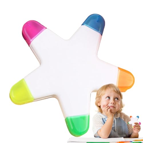 scyca Textmarker für Kinder, Sternmarker, fluoreszierende Marker in Sternform, kreative Pinselspitze, elegante Aquarellstifte für Planer scyca Textmarker für Kinder, Sternmarker, fluoreszierende Marker in Sternform, kreative Pinselspitze, elegante Aquarellstifte für Planer von scyca