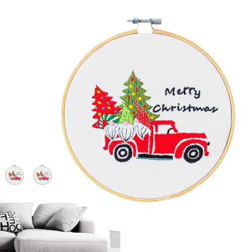 scyca Weihnachts-Stickerei-Set, Weihnachtsdekoration, Stickerei-Set für Anfänger, Handarbeit, mit Stickmuster für Anfänger scyca Weihnachts-Stickerei-Set, Weihnachtsdekoration, Stickerei-Set für Anfänger, Handarbeit, mit Stickmuster für Anfänger von scyca