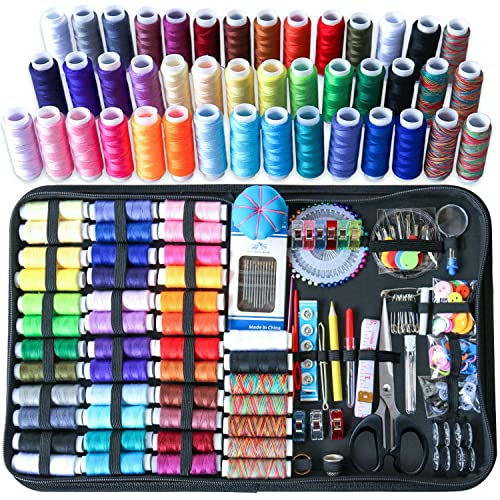 (XL) Sewing Kit 238 Pcs Large Sewing Kit Basic Premium Sewing Supplies 43 XL Thread Spools Complete Needle and Thread Kit for Traveller Adults Kids Beginner Emergency Repairs DIY and Home (XL) von sdezunx