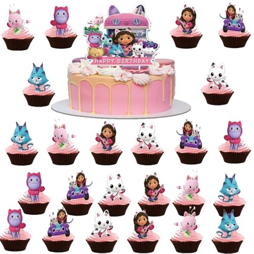 GB THEM 25-teiliges Set Kuchendekoration für Kinder, Cupcake-Topper, Mini-Figur, Kuchen-Topper, für die Dekoration von Partys von seanabaichuan