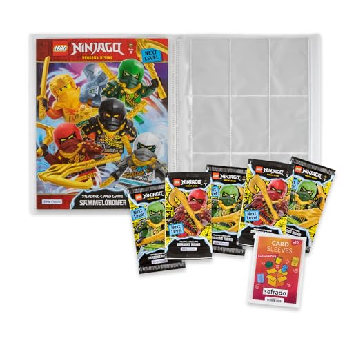 Bundle mit Lego Ninjago Serie 9 Next Level Trading Cards - 1 Leere Sammelmappe + 5 Booster kompatibel mit exclusiven sefrado Hüllen von sefrado