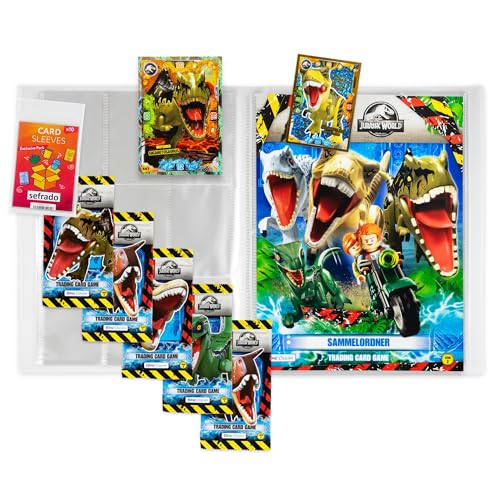 sefrado Bundle Exclusive Hüllen kompatibel mit 1 x Sammelmappe leer + 5 Booster Jurassic World Serie 2 Lego Trading Card Game 2022 + Bonus XL Karte Gigantosaurus + LE 1 Hungriger T-Rex sefrado Bundle Exclusive Hüllen kompatibel mit 1 x Sammelmappe leer + 5 Booster Jurassic World Serie 2 Lego Trading Card Game 2022 + Bonus XL Karte Gigantosaurus + LE 1 Hungriger T-Rex von sefrado