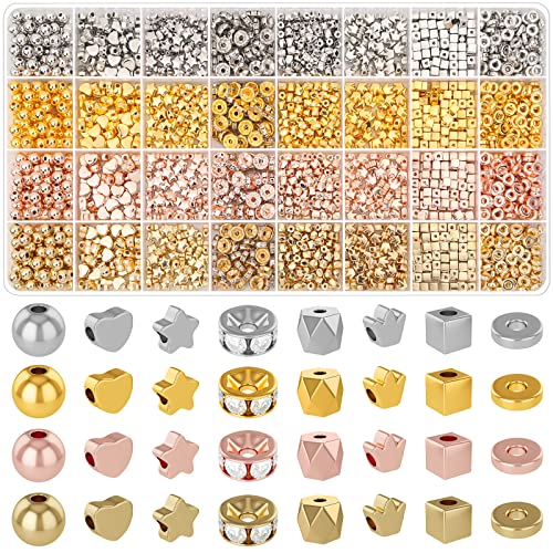 2240 Stück sortierte Abstandshalter für Schmuckherstellung in 8 Stilen – Gold, Silber, Roségold, KC-Gold 2240 Stück sortierte Abstandshalter für Schmuckherstellung in 8 Stilen – Gold, Silber, Roségold, KC-Gold von selizo