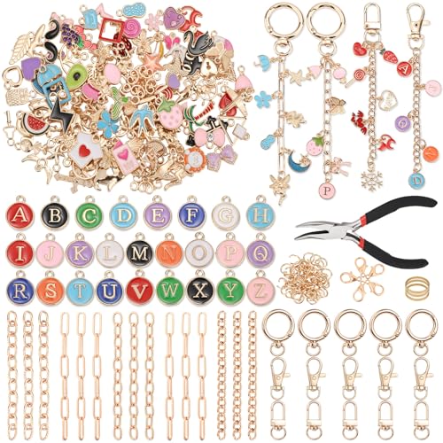 263-teiliges Anhänger-Schlüsselanhänger-Set, Bastelzubehör mit Anhängern, Schlüsselanhänger-Haken, Biegeringen, Karabinerverschlüssen, Ketten und Werkzeugen, Schmuckherstellungs-Set für individuelle 263-teiliges Anhänger-Schlüsselanhänger-Set, Bastelzubehör mit Anhängern, Schlüsselanhänger-Haken, Biegeringen, Karabinerverschlüssen, Ketten und Werkzeugen, Schmuckherstellungs-Set für individuelle von selizo