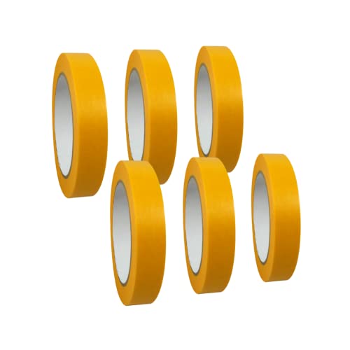 selmundo 6 Rollen 'Premium' Washi Tape/Klebeband/Goldband/Malerband/Abdeckdeckband/Malerkrepp, Abmessungen:19 mm x 50 m von selmundo