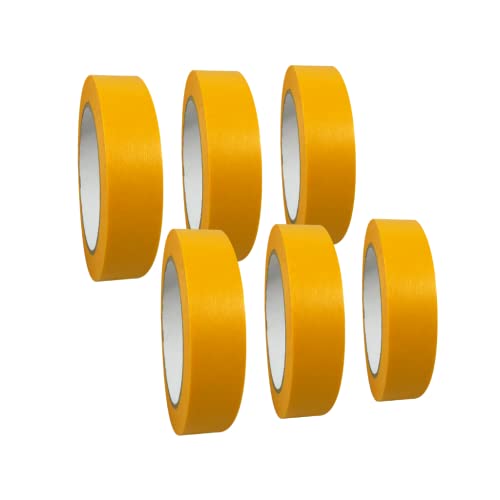 selmundo 6 Rollen 'Premium' Washi Tape/Klebeband/Goldband/Malerband/Abdeckdeckband/Malerkrepp, Abmessungen:25 mm x 50 m von selmundo