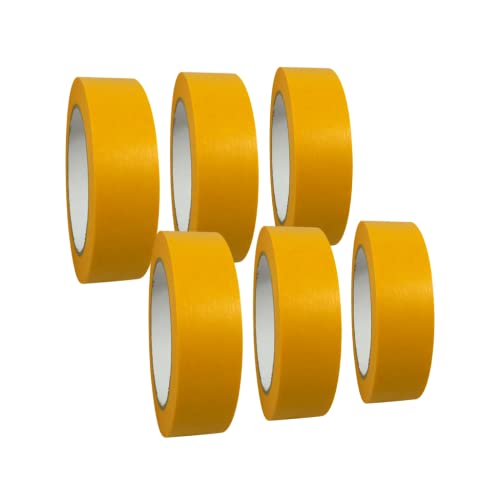 selmundo 6 Rollen 'Premium' Washi Tape/Klebeband/Goldband/Malerband/Abdeckdeckband/Malerkrepp, Abmessungen:30 mm x 50 m von selmundo