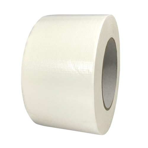 selmundo Premium Gewebeband 75mm x 50m | Panzertape | Panzerband | Klebeband | Gaffa Tape Extrabreit, Farbe:weiß von selmundo