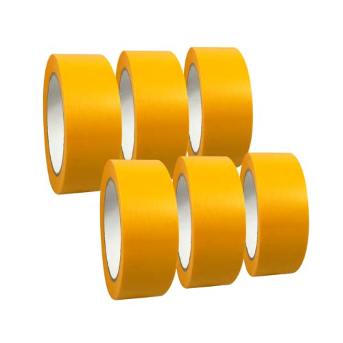 selmundo 6 Rollen 'Premium' Washi Tape/Klebeband/Goldband/Malerband/Abdeckdeckband/Malerkrepp, Abmessungen:38 mm x 50 m von selmundo