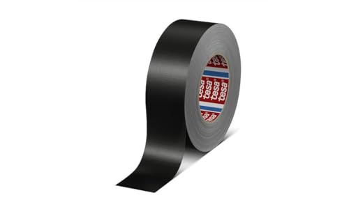 tesa 4688 Gewebeklebeband - PE-extrudiertes, wasserfestes Klebeband - Stark haftend, von Hand einreißbar - Bau, Handwerk, Reparatur, Abdeckung, Farbe:schwarz, Abmessungen:50 mm x 50 m von selmundo