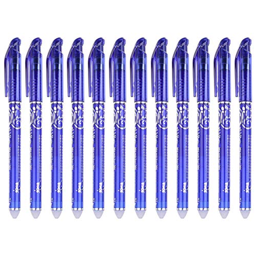 Gelschreiber, radierbar, 0,5 mm, blaue Tinte, Kugelschreiber, Schreibwerkzeug für Büro, Schule, 12 Stück Gelschreiber, radierbar, 0,5 mm, blaue Tinte, Kugelschreiber, Schreibwerkzeug für Büro, Schule, 12 Stück von seluluory
