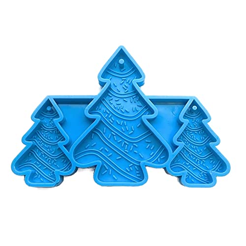 Silikonform für Weihnachtsbaum-Schlüsselanhänger, mit Loch, für Halsketten, Anhänger, Schmuck, Basteln, Form für DIY Weihnachten Handwerk von seluluory