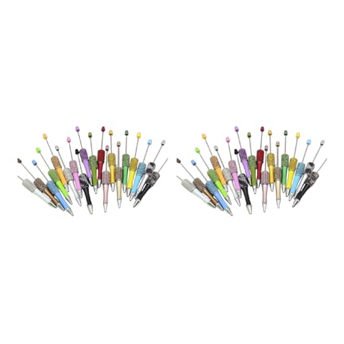 seluluory 2 x Kugelschreiber mit Strassperlen, einziehbarer Kugelschreiber für reibungsloses Schreiben, Neuheit, Schreibstift für Schüler und Kinder von seluluory