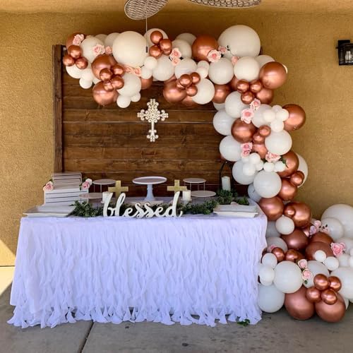 100 Stück Rotgold und Weiß Luftballons Girlande Bogen Kit für Brautparty, Junggesellinnenabschied, Babyparty, Hochzeitsdekorationen 100 Stück Rotgold und Weiß Luftballons Girlande Bogen Kit für Brautparty, Junggesellinnenabschied, Babyparty, Hochzeitsdekorationen von semayzugo