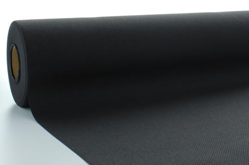 serviettendirekt.de ALLES FÜR DEN GEDECKTEN TISCH, Airlaid Tischdeckenrolle, 118 cm x 25 m, 1 Stück/Rolle, Rollenware, Tischdecke, Tischtuch, Meterware auf Rolle (Schwarz) von serviettendirekt.de ALLES FÜR DEN GEDECKTEN TISCH