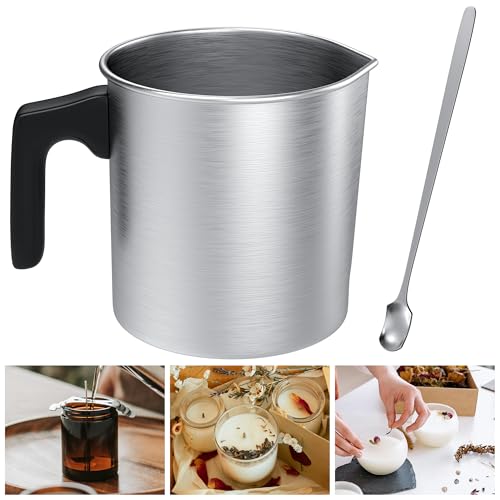 1.2L Wachsschmelztopf mit 17cm Löffel, Aluminium Wachs schmelzen Topf mit hitzebeständigem Griff für die Kerzenherstellung 1.2L Wachsschmelztopf mit 17cm Löffel, Aluminium Wachs schmelzen Topf mit hitzebeständigem Griff für die Kerzenherstellung von sevkumz