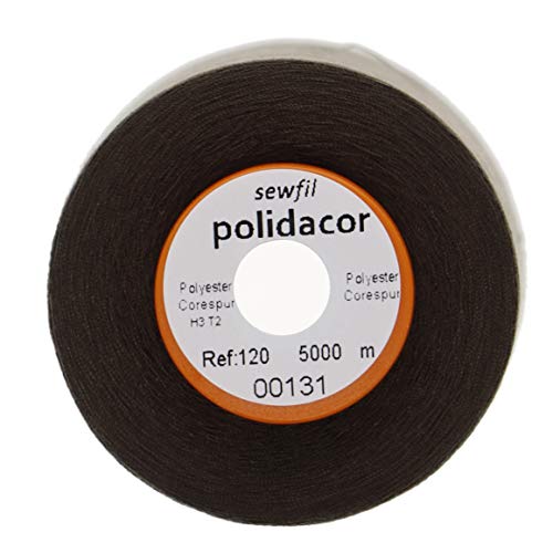 Sewfil Polidacor 0131 Kerngesponnenes Garn, 120 % Polyester/Polyester, 5000 m, Schieferbraun von sewfil