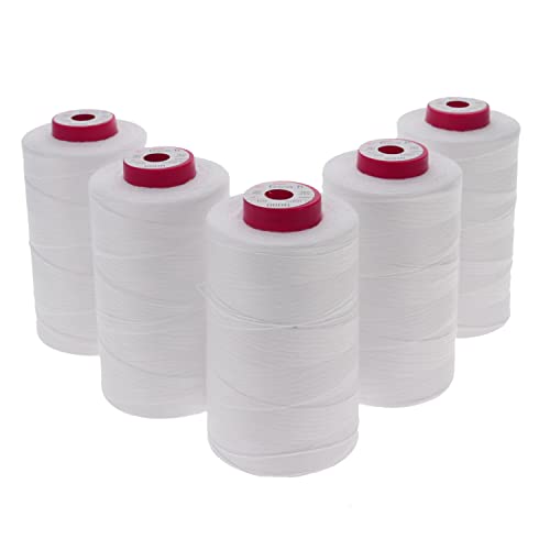 Sewfil dacor 120-5 Nähfaden-Set 100% Polyester (5 Garnrolle x 5.000 Metern) - Weiß von sewfil