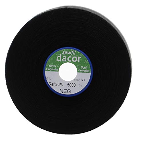 Sewfil dacor 30/3 Ne Nähgarn, 100 % Polyester, 5000 m, Schwarz Sewfil dacor 30/3 Ne Nähgarn, 100 % Polyester, 5000 m, Schwarz von sewfil