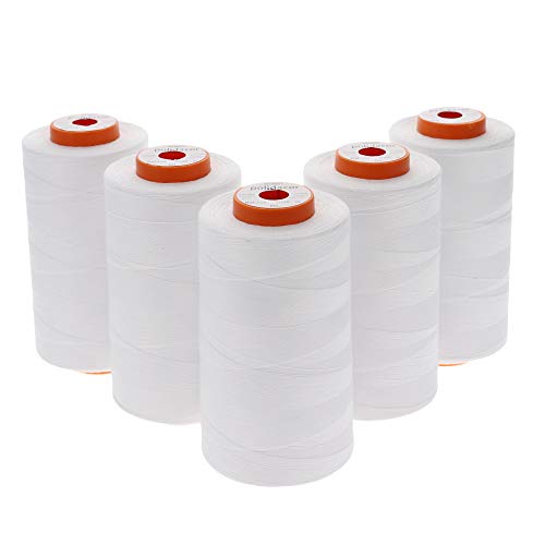 Sewfil polidacor 120-5 Nähfaden-Set 100% Polyester beschichtetes Polyestergarn (5 Garnrolle x 5.000 Metern) - Weiß von sewfil