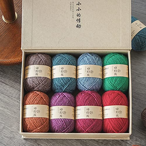 8 Farben reine Wolle, handgewebt, kreative kleine Materialien, wiederverwendbare Aufbewahrungsbox, geeignet zum Stricken von kleinen Accessoires wie etc. von sfhdcfbswjnjdcbshf