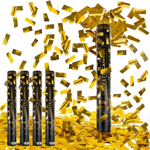 Konfettikanonen Gold, shallyong 4 x Konfetti Shooter 40cm, 6-10m Effekthöhe, Party Popper, Konfetti Popper,für Geburtstage,Karneval, Hochzeiten Konfettikanonen Gold, shallyong 4 x Konfetti Shooter 40cm, 6-10m Effekthöhe, Party Popper, Konfetti Popper,für Geburtstage,Karneval, Hochzeiten von shallyong